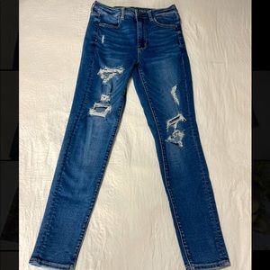 Blue American Eagle Ripped Jeans